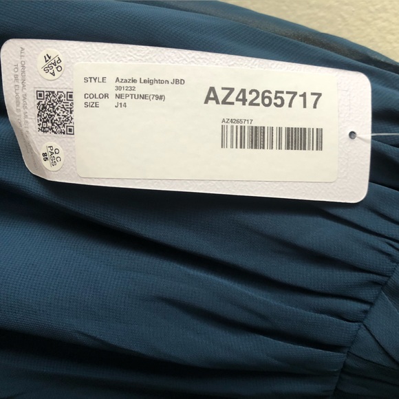 NWT- Azazie Leighton JBD (Size J14)- Color: Neptune - Picture 5 of 13